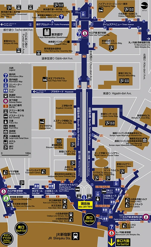 新宿西口地下道マップ